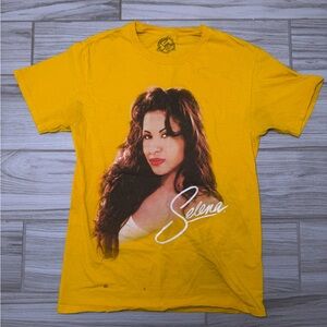 Selena Yellow Graphic Tee with Iconic Print